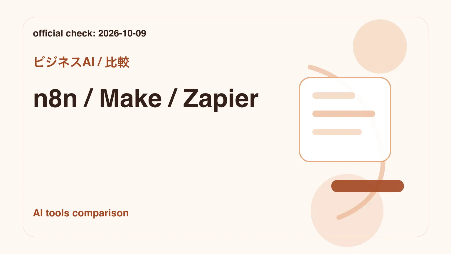 n8n・Make・Zapierの数え方の違いを表す抽象イラスト